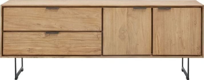 Pronto Wonen Tv-meubel Aska (157 Cm) teak naturel brushed Bruin|Naturel Tv-meubel|Tv-dressoir