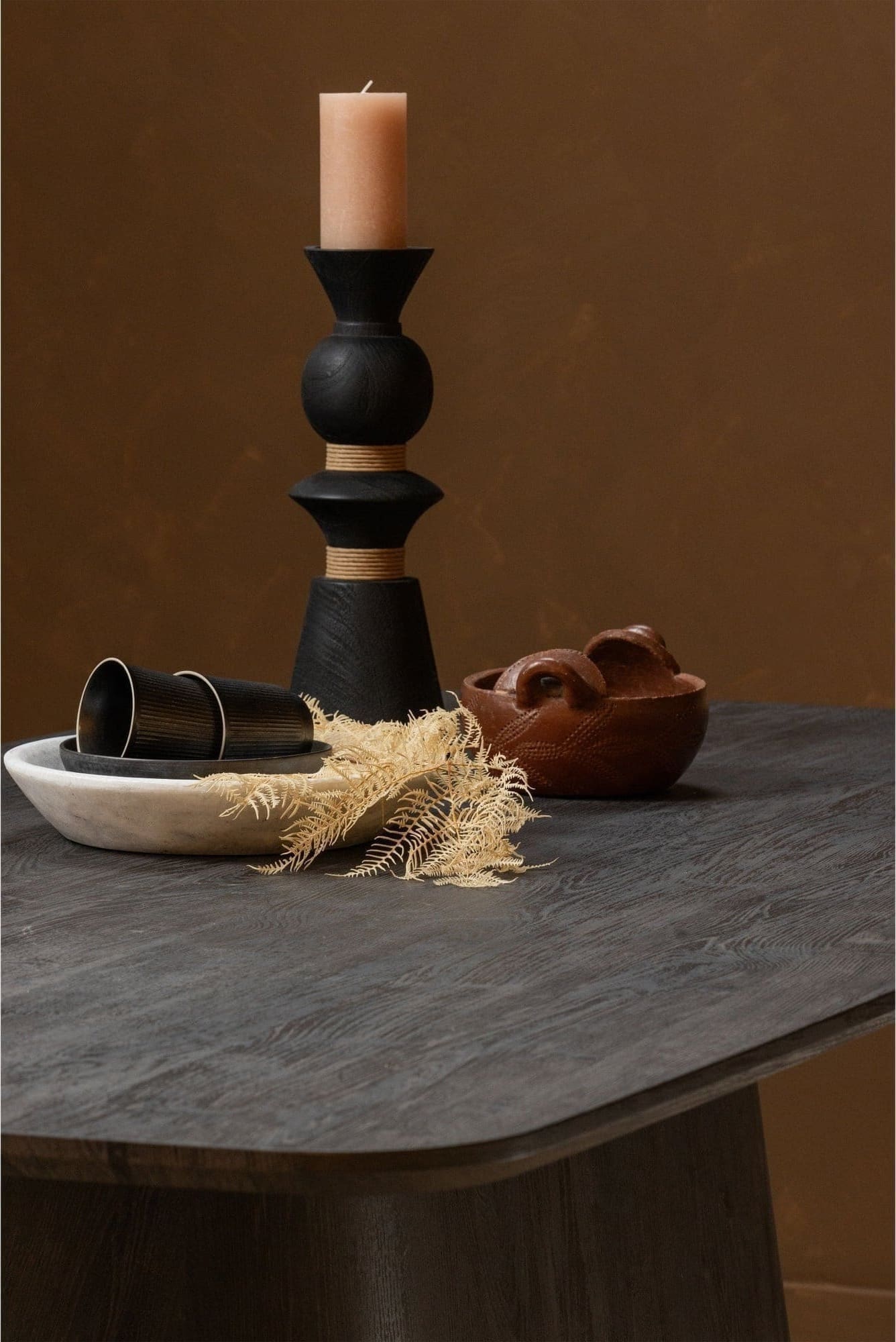 WOOOD Leah eettafel mdf donkerbruin 200x105cm Bruin Eettafel