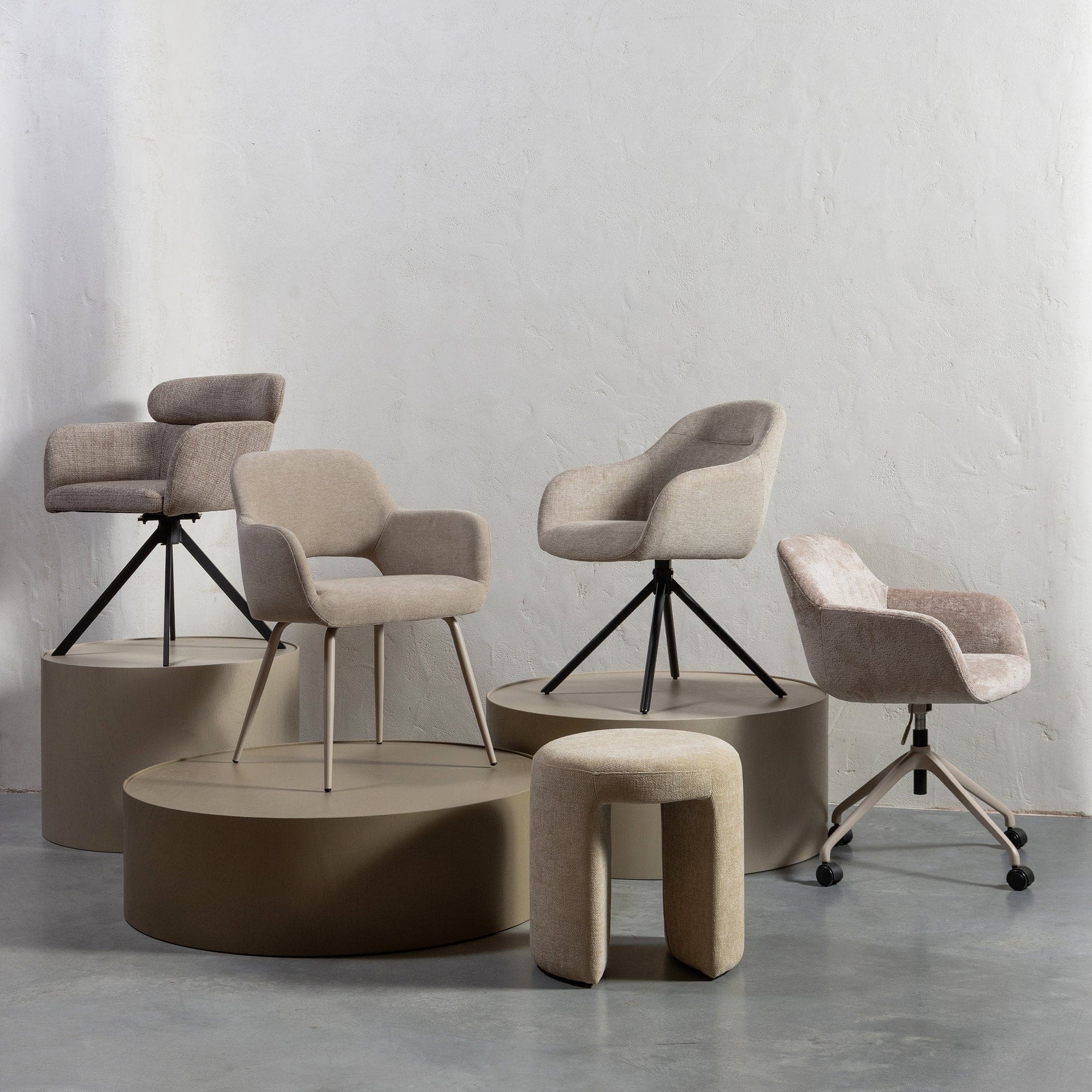 WOOOD Morros bureaustoel taupe Taupe Bureau