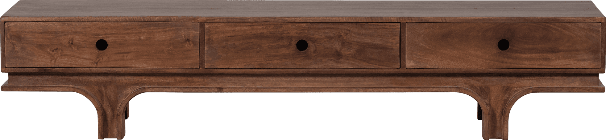 WOOOD Staes tv-meubel 3 lades mango hout walnoot Bruin