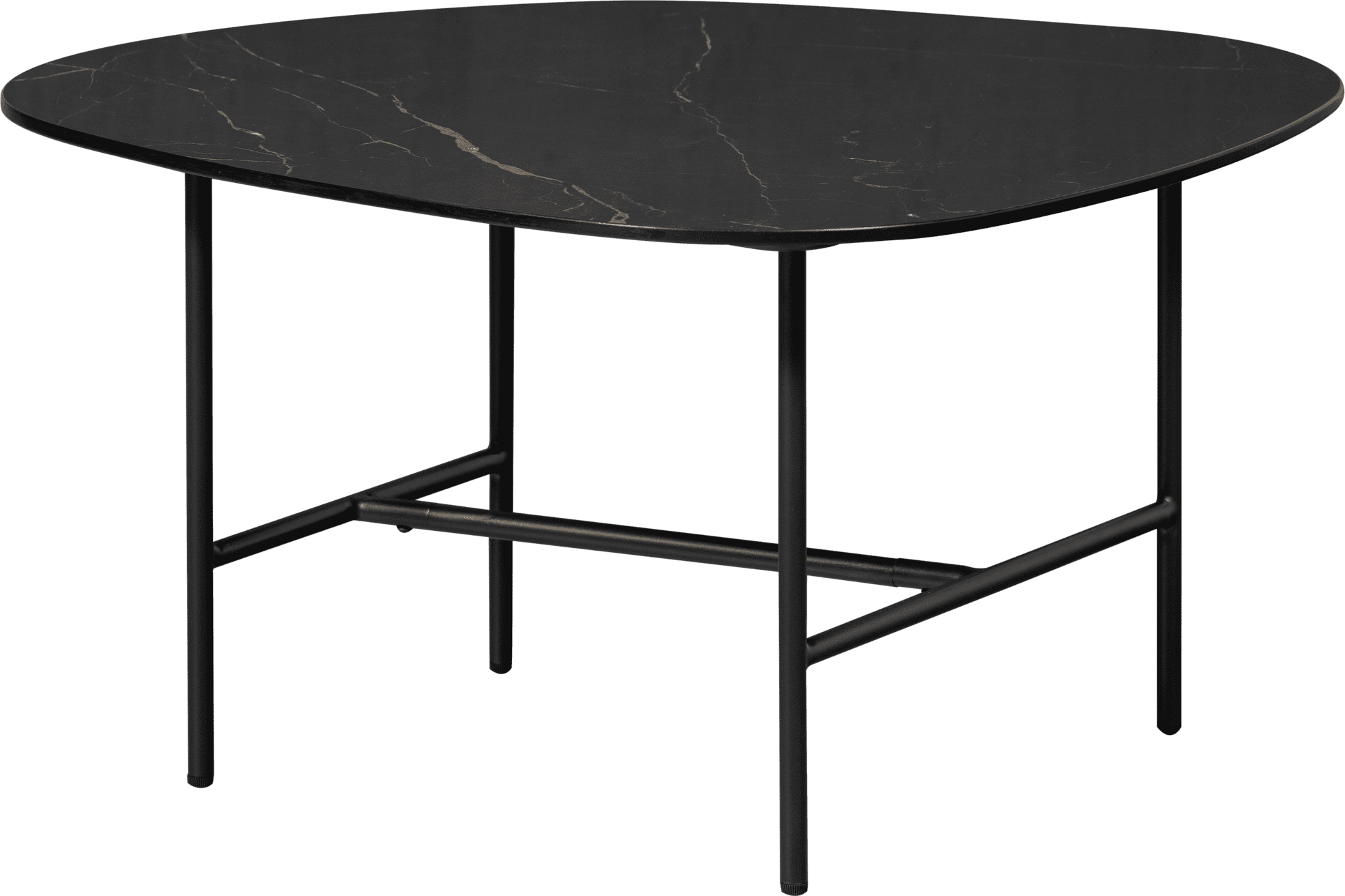 WOOOD Vajen salontafel met zwart marmeren look blad 70x70cm Zwart Salontafel