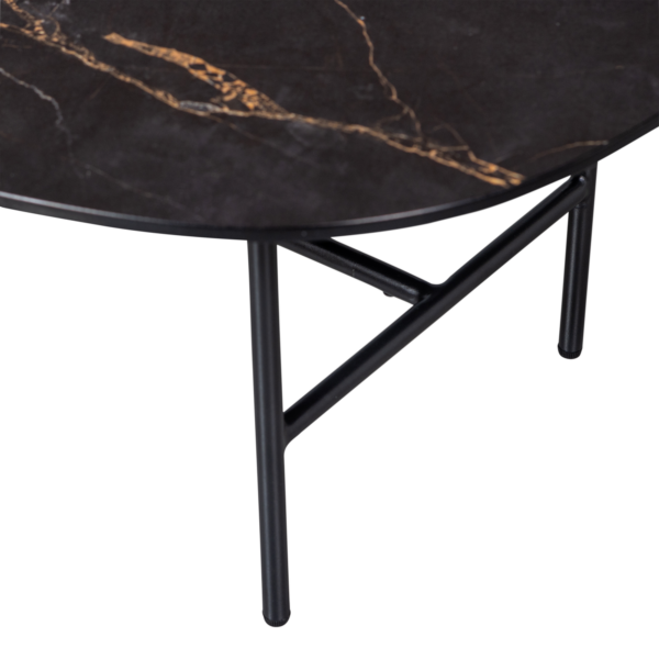 WOOOD Vajen salontafel met zwart marmeren look blad 80x60cm Zwart Salontafel