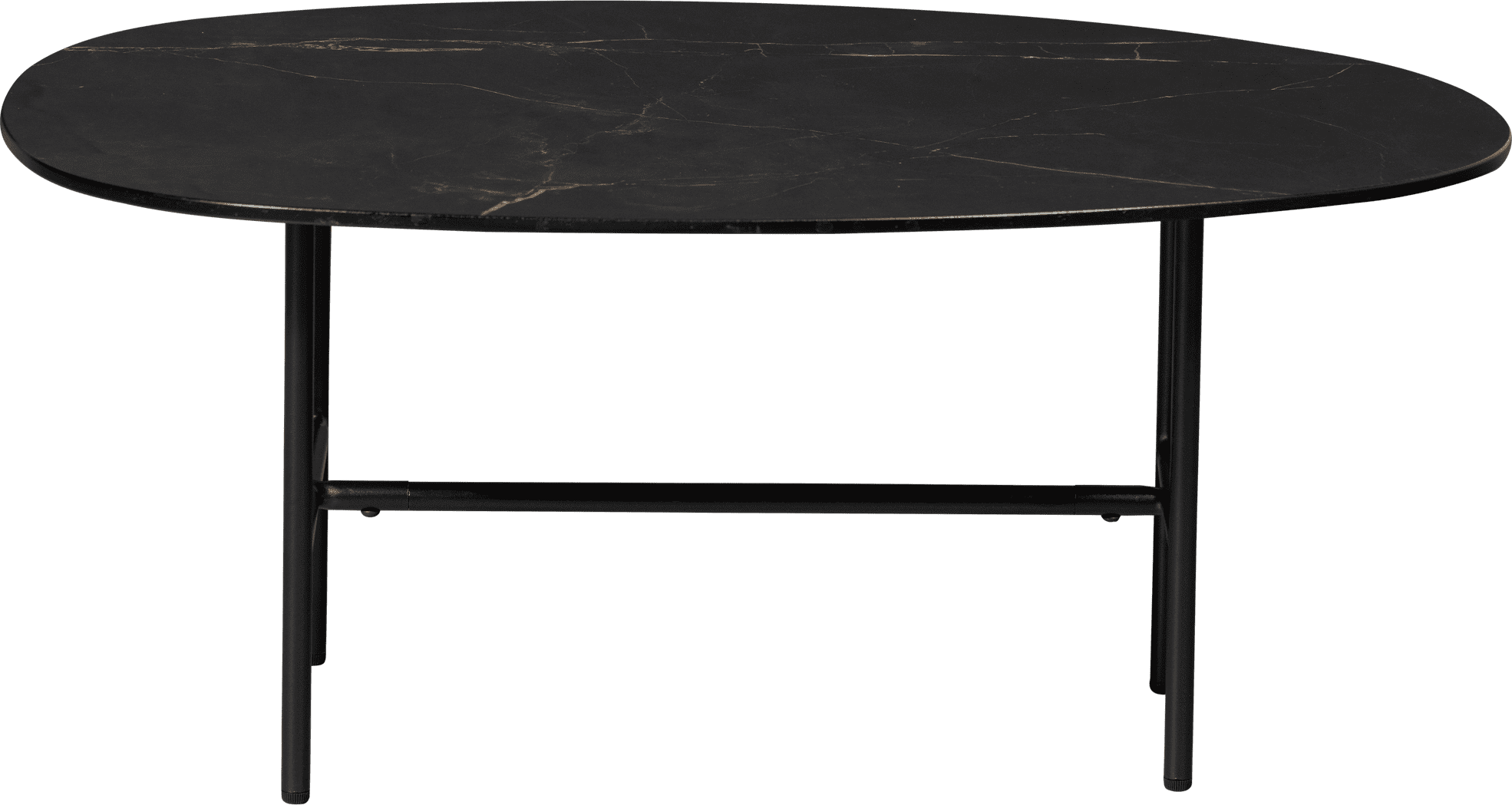 WOOOD Vajen salontafel met zwart marmeren look blad 80x60cm Zwart Salontafel