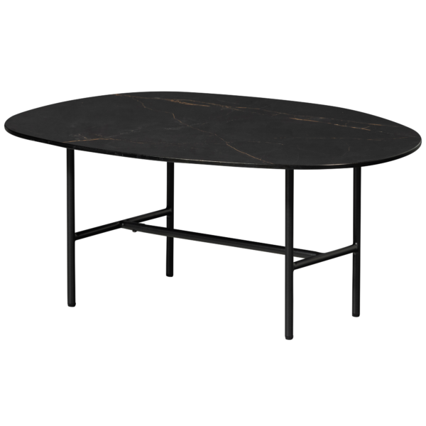 WOOOD Vajen salontafel met zwart marmeren look blad 80x60cm Zwart Salontafel