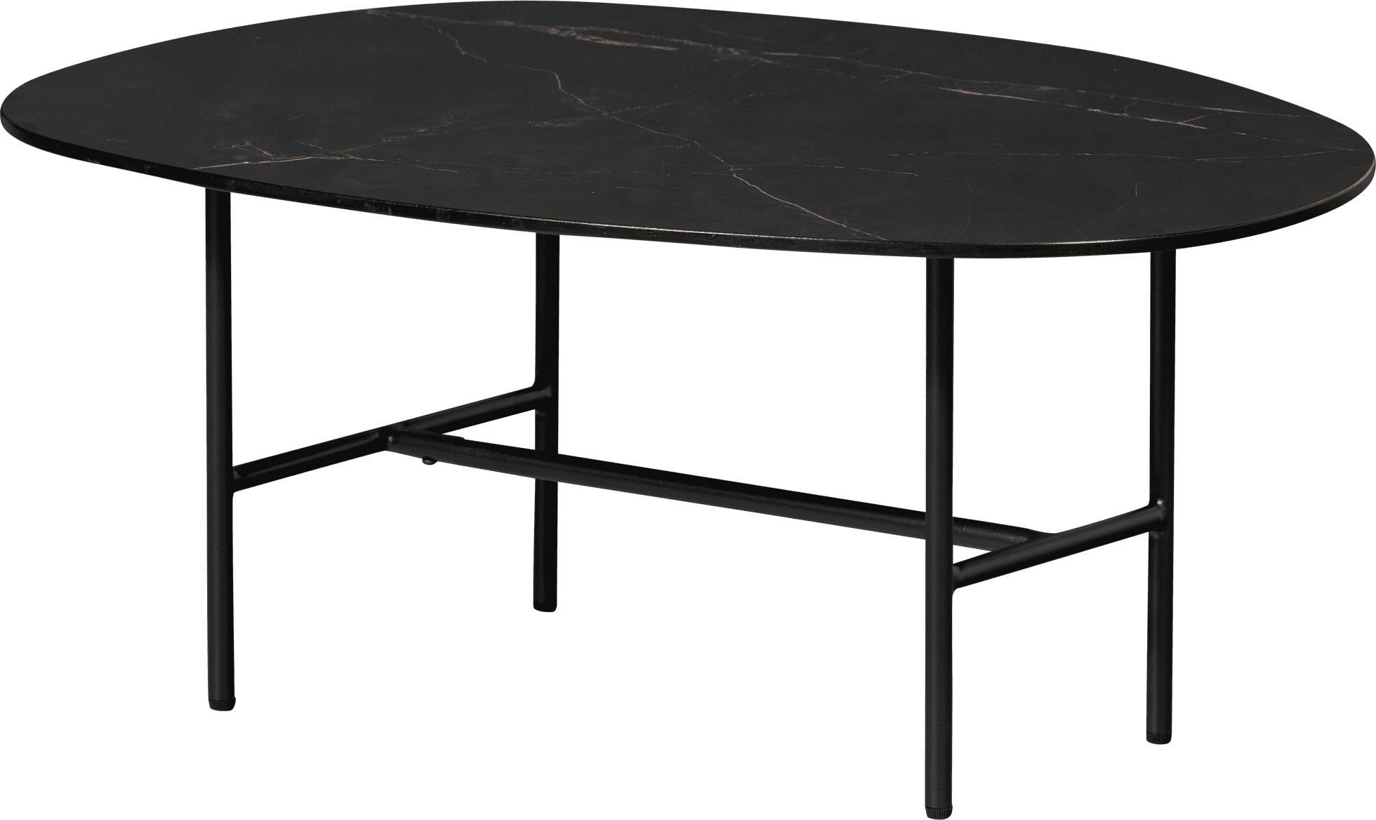 WOOOD Vajen salontafel met zwart marmeren look blad 80x60cm Zwart Salontafel