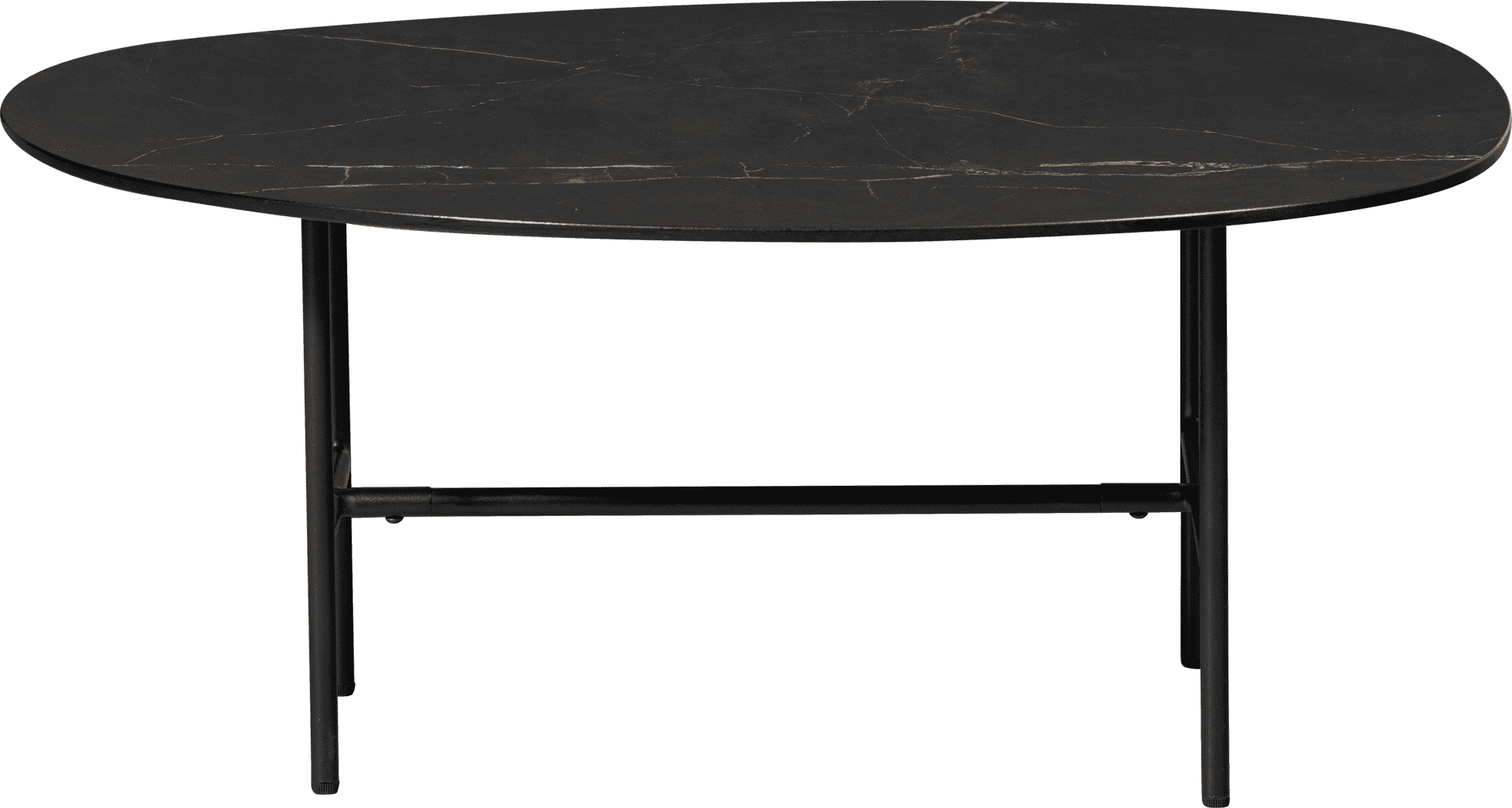 WOOOD Vajen salontafel met zwart marmeren look blad 80x60cm Zwart Salontafel