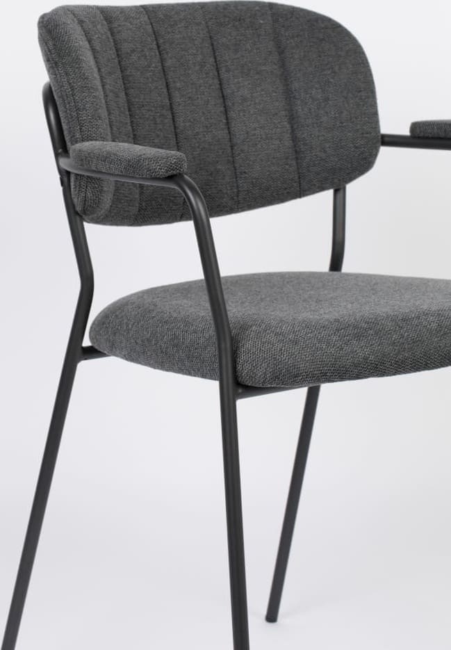 Armstoel Jolien Black/dark Grey White Label Living ZVR1200218