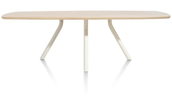 Xooon Arvada tafel 220 x 110 cm. - ovaal - centrale poot Nebbia - naturel nebbia  Eettafel