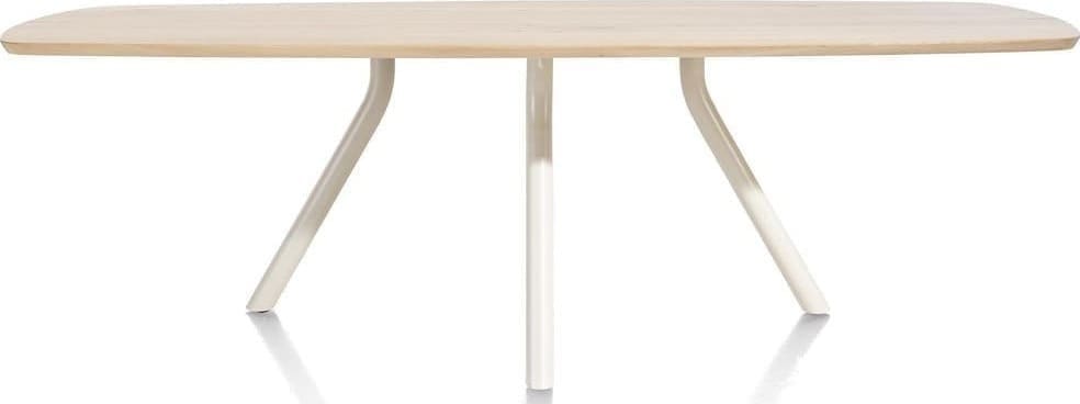 Xooon Arvada tafel 220 x 110 cm. - ovaal - centrale poot Nebbia - naturel nebbia Eettafel