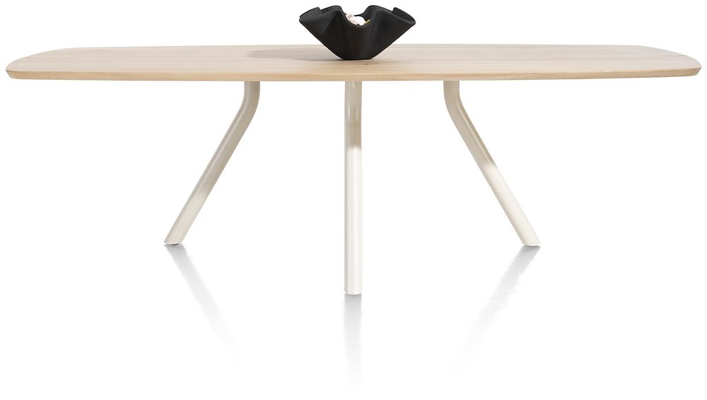 Xooon Arvada tafel 220 x 110 cm. - ovaal - centrale poot Nebbia - naturel nebbia  Eettafel