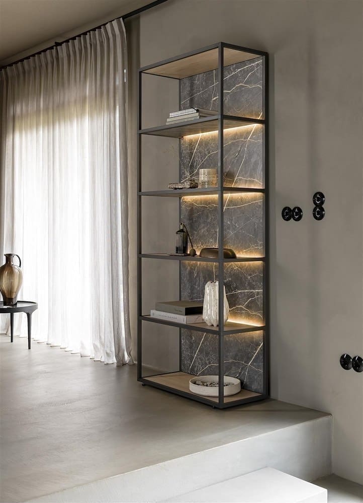 Xooon Helsinki lowboard 200 cm. - 2-laden + 1-niche (+ LED) Naturel|Bruin Tv-meubel|Tv-dressoir
