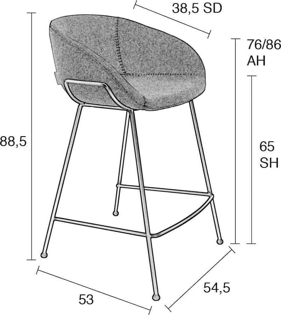 Barstoel Feston - Fab Grey - Afbeelding 16