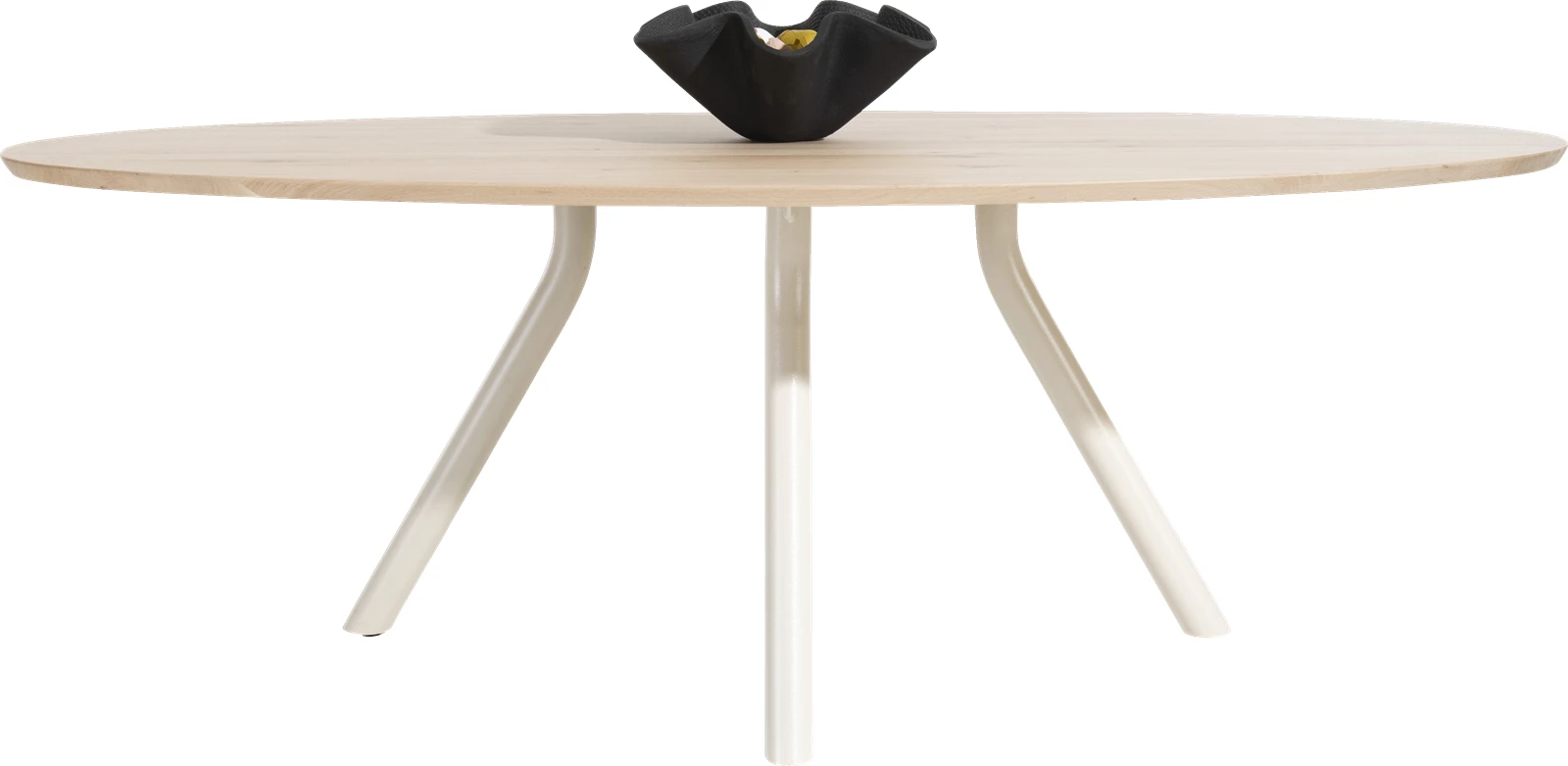 Xooon Arvada tafel 220 x 110 cm. - ellips - centrale poot Nebbia - naturel nebbia Eettafel