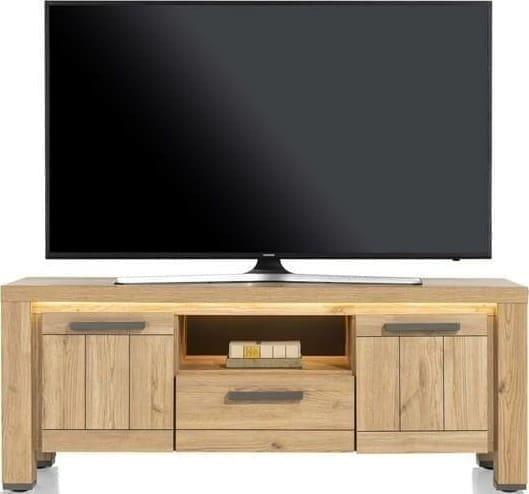 Henders & Hazel Delmonte lowboard 140 cm. - 2-deuren + 1-lade + 1-niche (LED + dimmer) Naturel Tv-meubel|Tv-dressoir