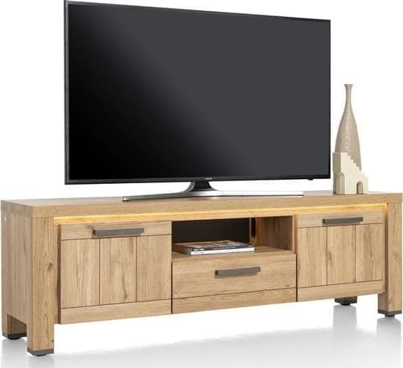 Henders & Hazel Delmonte lowboard 170 cm. - 2-deuren + 1-lade + 1-niche (LED + dimmer) Naturel Tv-meubel|Tv-dressoir