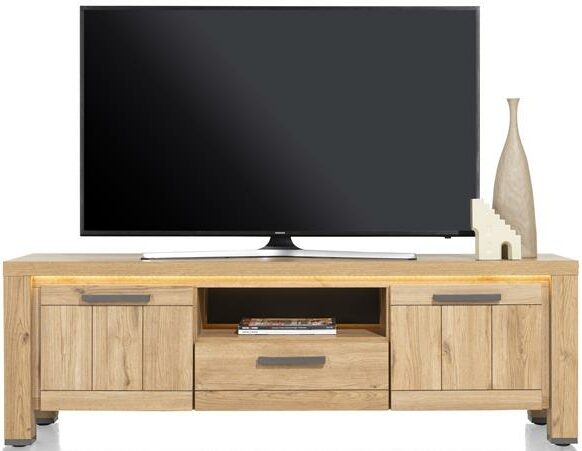 Henders & Hazel Delmonte lowboard 170 cm. - 2-deuren + 1-lade + 1-niche (LED + dimmer) Naturel Tv-meubel|Tv-dressoir