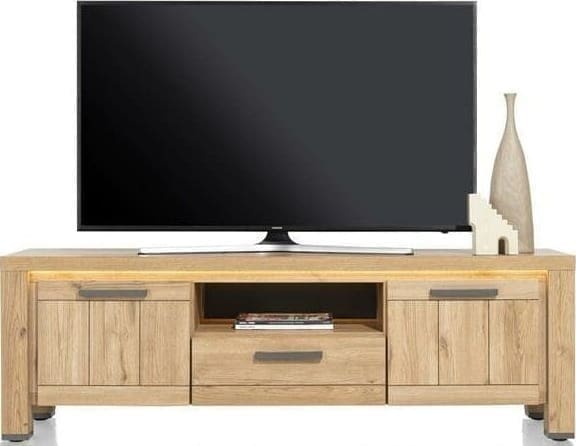Henders & Hazel Delmonte lowboard 170 cm. - 2-deuren + 1-lade + 1-niche (LED + dimmer) Naturel Tv-meubel|Tv-dressoir