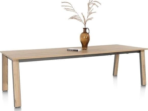 Henders & Hazel Delmonte uitschuiftafel 150 (+ 60 cm.) x 120 cm. Naturel Eettafel