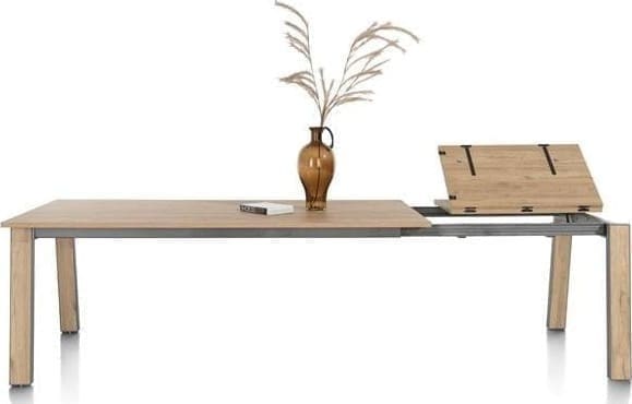 Henders & Hazel Delmonte uitschuiftafel 150 (+ 60 cm.) x 120 cm. Naturel Eettafel