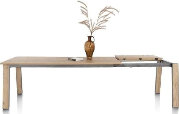 Henders & Hazel Delmonte uitschuiftafel 150 (+ 60 cm.) x 120 cm. Naturel Eettafel