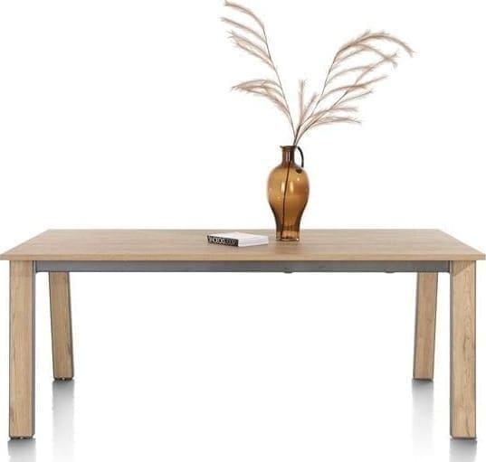 Henders & Hazel Delmonte uitschuiftafel 150 (+ 60 cm.) x 120 cm. Naturel Eettafel