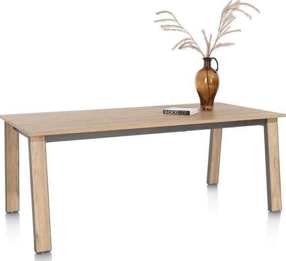 Henders & Hazel Delmonte uitschuiftafel 150 (+ 60 cm.) x 120 cm. Naturel Eettafel