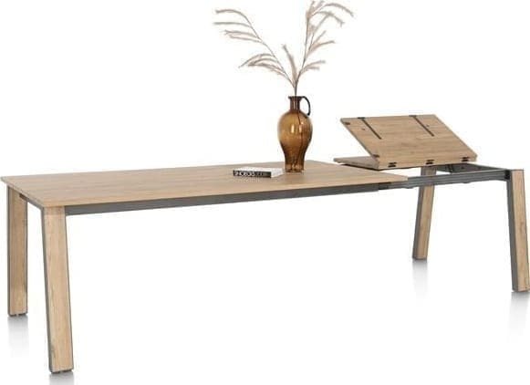 Henders & Hazel Delmonte uitschuiftafel 150 (+ 60 cm.) x 120 cm. Naturel Eettafel