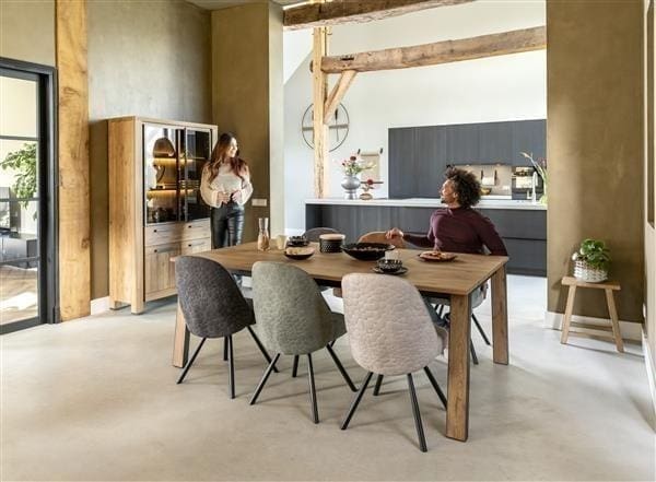 Henders & Hazel Delmonte uitschuiftafel 200 (+ 80 cm.) x 100 cm. Naturel Bijzettafel