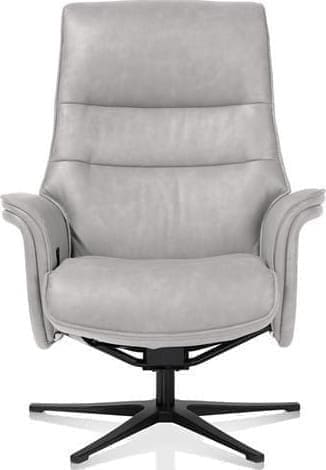 Henders & Hazel Lotis relaxfauteuil met kip-systeem + poef / hocker - Pala - lichtgrijs Grijs Fauteuil