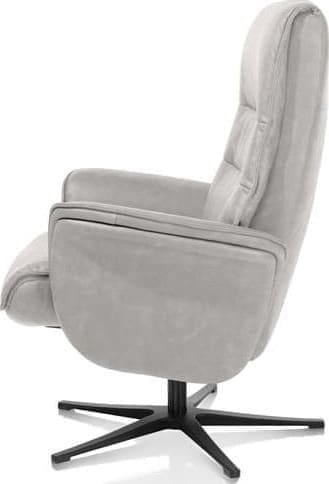Henders & Hazel Lotis relaxfauteuil met kip-systeem + poef / hocker - Pala - lichtgrijs Grijs Fauteuil