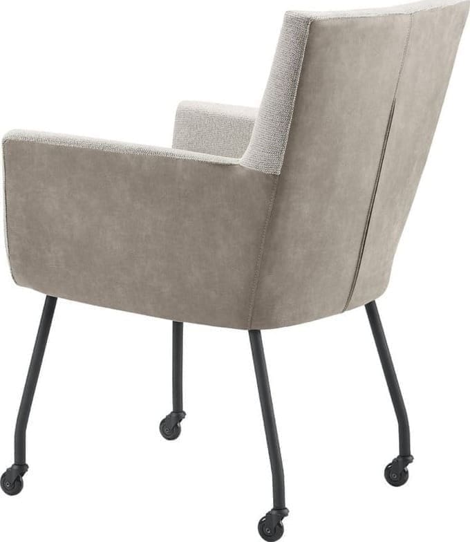 INHOUSE Eetkamerstoel Mento beige grijs Grijs Armstoel
