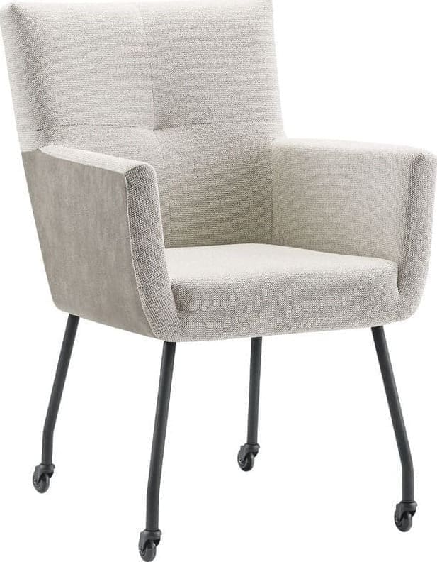 INHOUSE Eetkamerstoel Mento beige grijs Grijs Armstoel