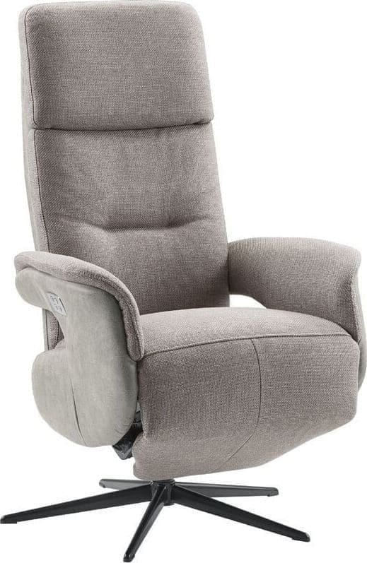 INHOUSE Relaxfauteuil Dock 5 L grijs stof microleder Grijs Fauteuil