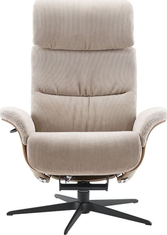 INHOUSE Relaxfauteuil Hintas M beige hout Beige Fauteuil