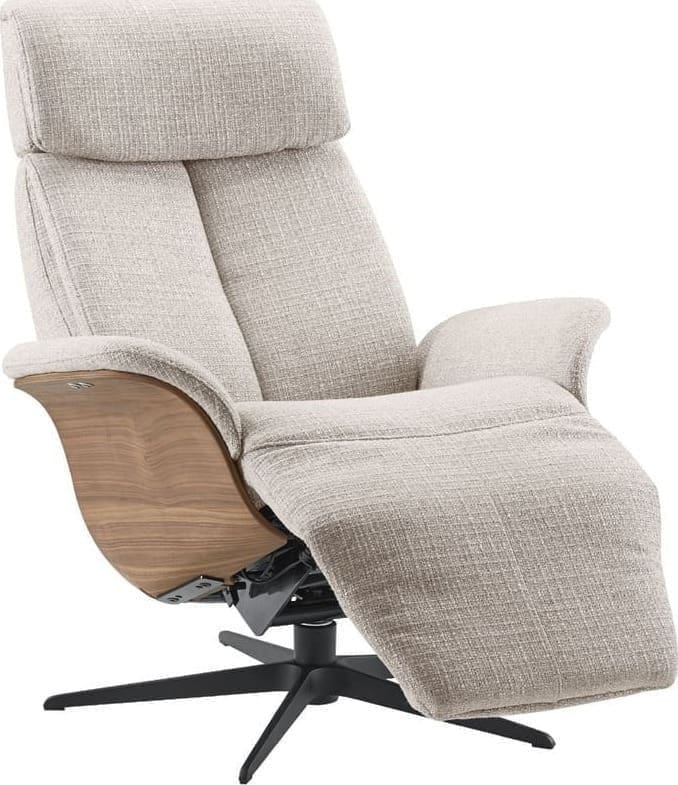 INHOUSE Relaxfauteuil Hintas M lichtgrijs hout Grijs Fauteuil