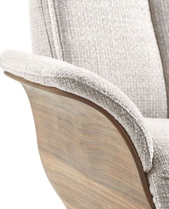 INHOUSE Relaxfauteuil Hintas M lichtgrijs hout Grijs Fauteuil