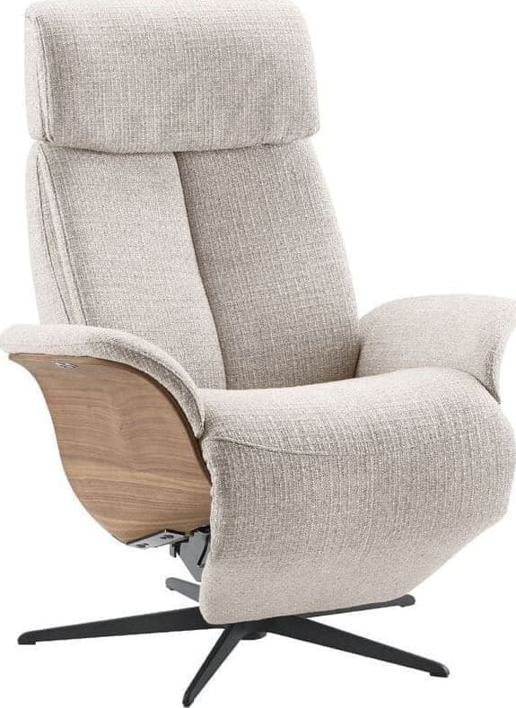 INHOUSE Relaxfauteuil Hintas M lichtgrijs hout Grijs Fauteuil