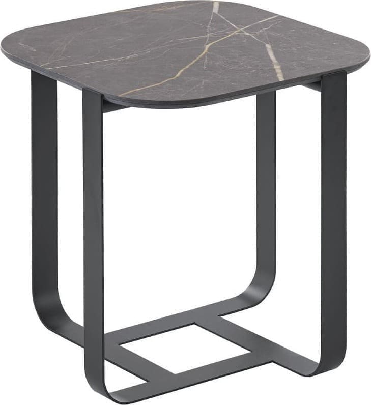 INHOUSE Salontafel Monzunio HPL marmer zwart vierkant 40x40cm Zwart Salontafel