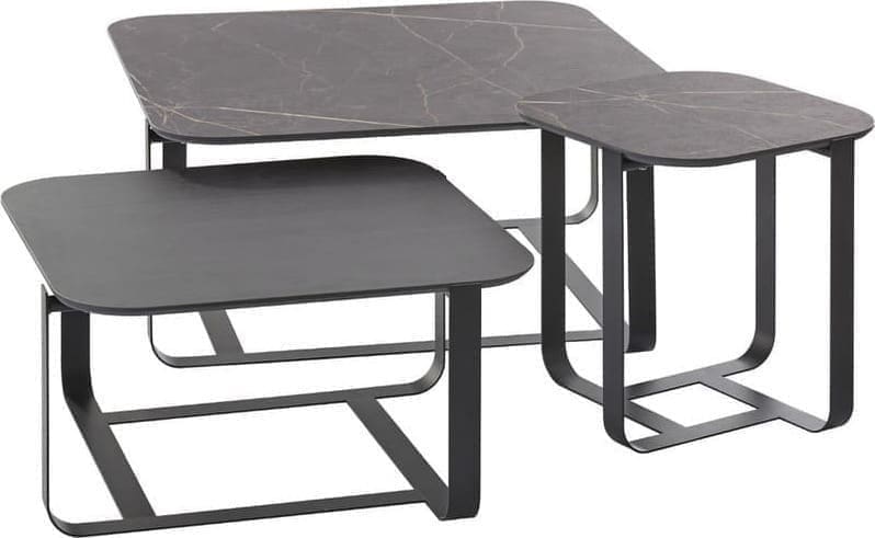 INHOUSE Salontafel Monzunio HPL marmer zwart vierkant 80x80cm Zwart Salontafel