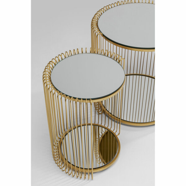 Bijzettafel Wire Double Brass (2/Set) Kare Design Bijzettafel 87673