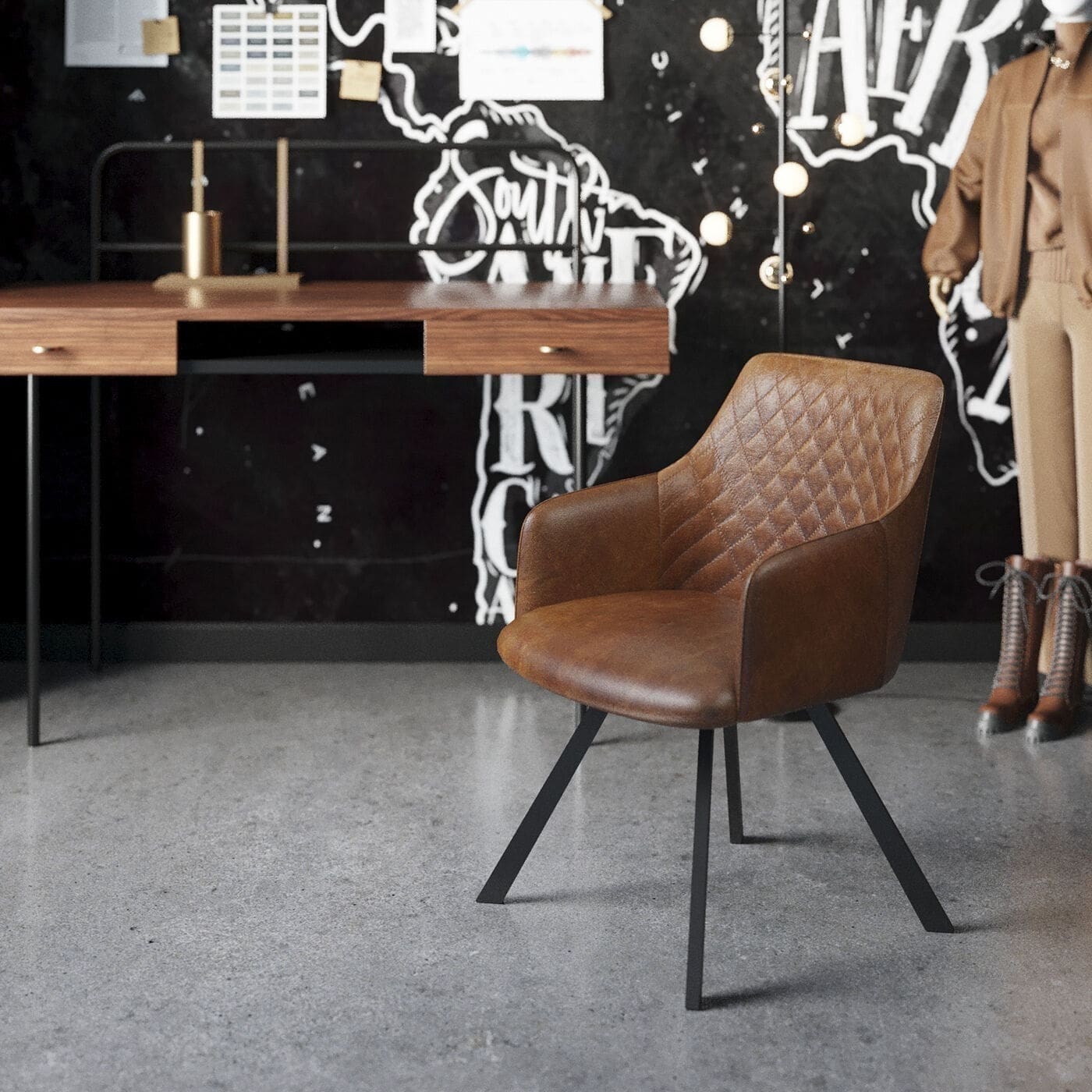 Draaistoel Coco Brown Kare Design Eetkamerstoel 87304