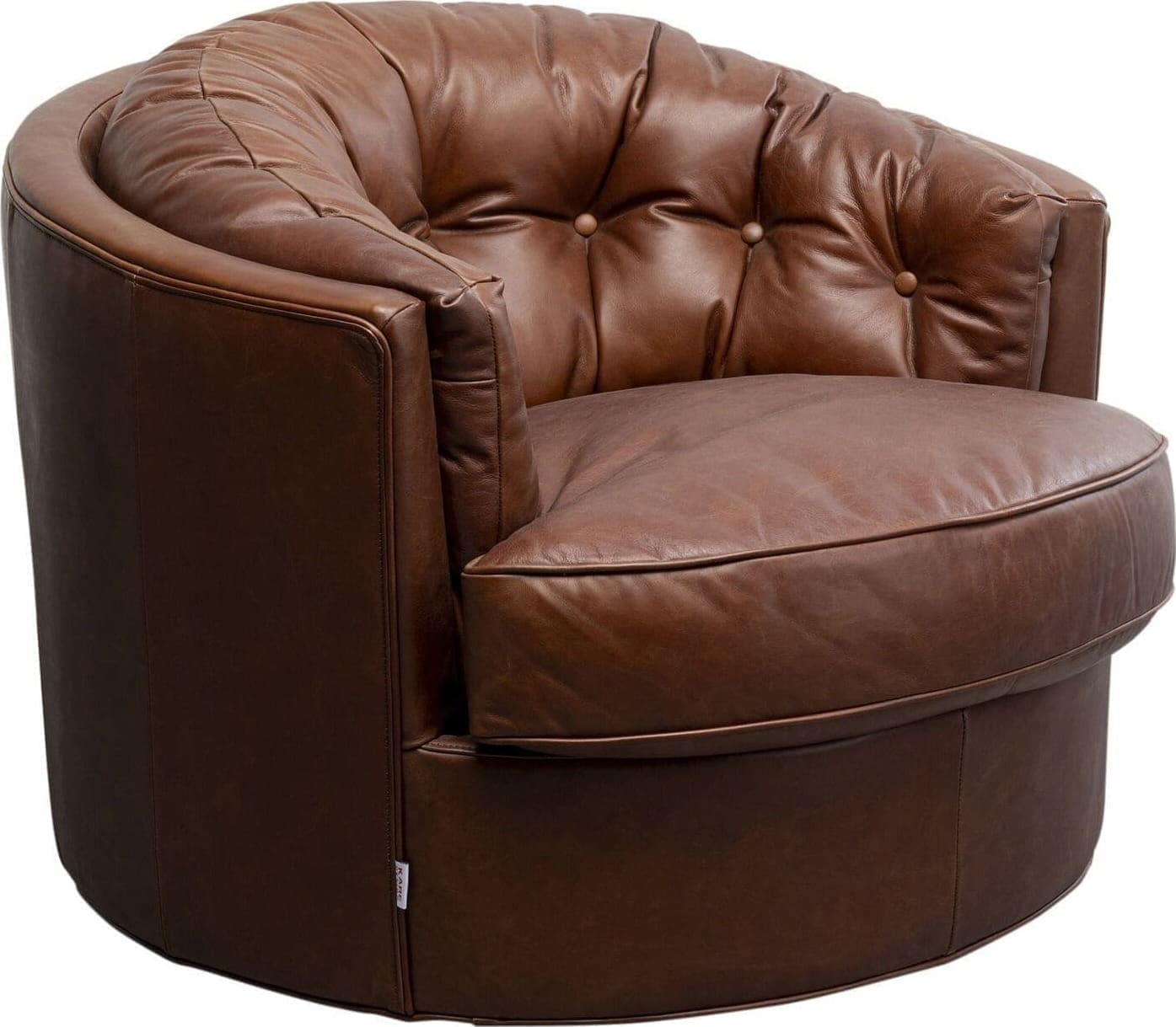 Draaistoel Met Arm Music Hall Leather Brown Kare Design Armstoel 87791