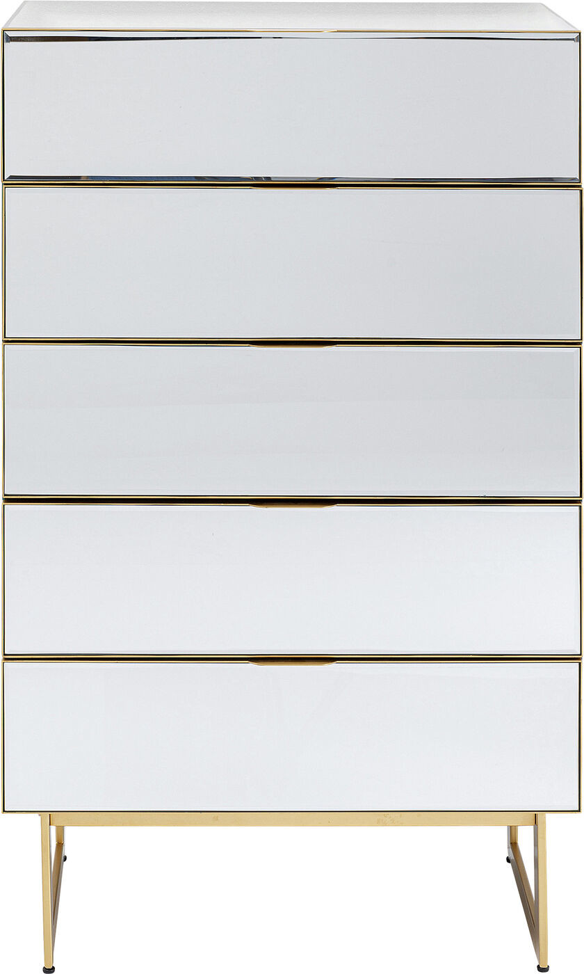 Dressoir Soran 5 Drawers Gold 65x114cm Kare Design Dressoir 87679