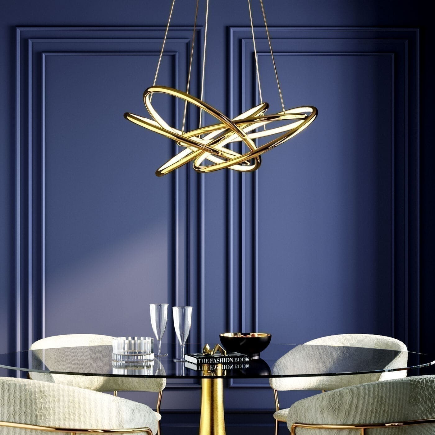 Hanglamp Saturn LED Gold Big Kare Design Hanglamp 60715