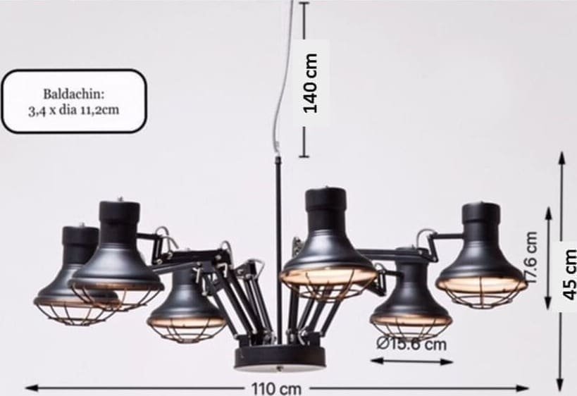 Hanglamp Spider Multi 6-lite Kare Design Hanglamp 36595