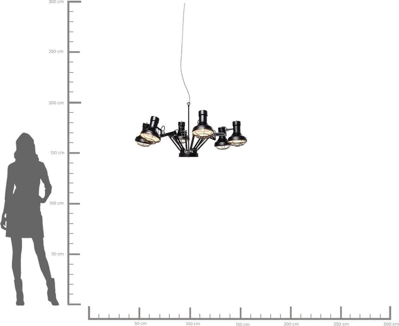 Hanglamp Spider Multi 6-lite Kare Design Hanglamp 36595