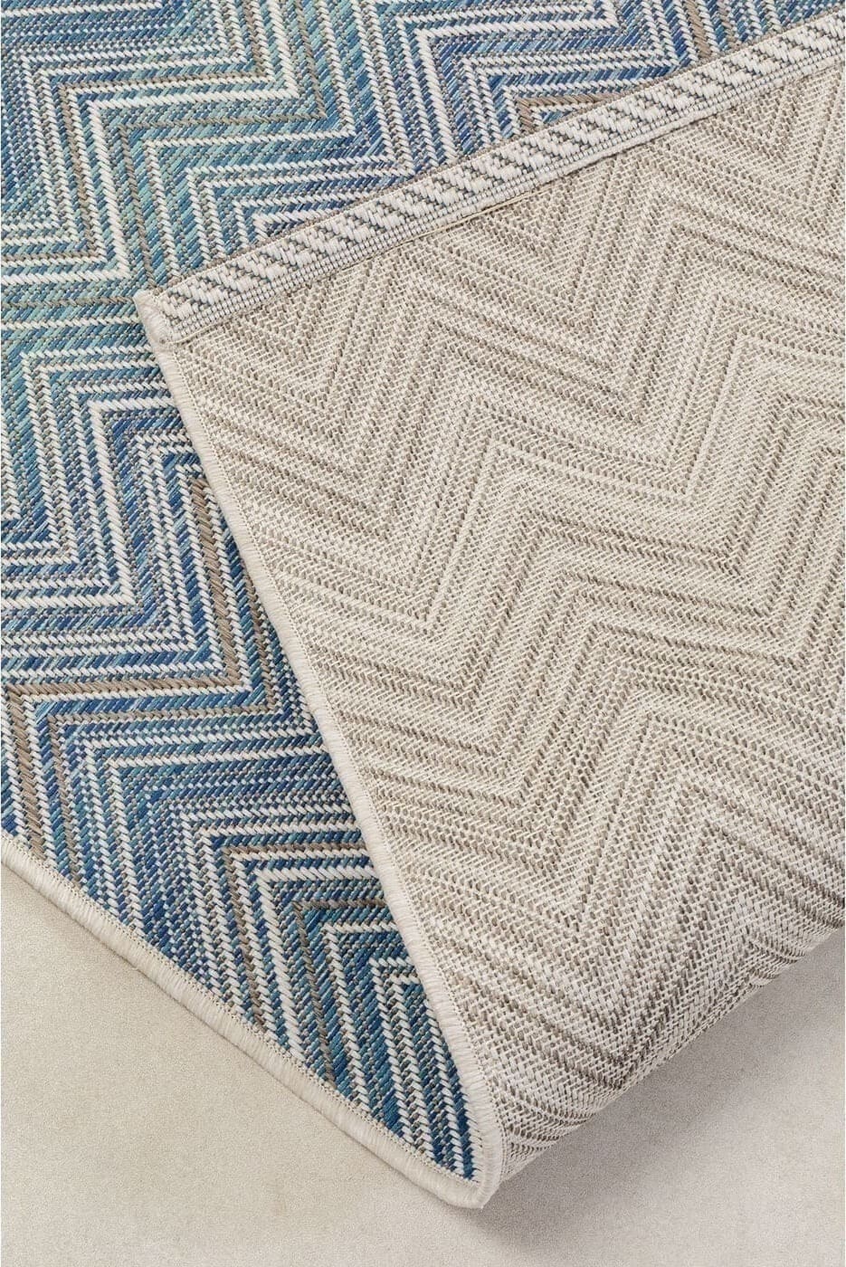 Outdoor Vloerkleed Zigzag Blue 230x330cm Kare Design Vloerkleed 56150