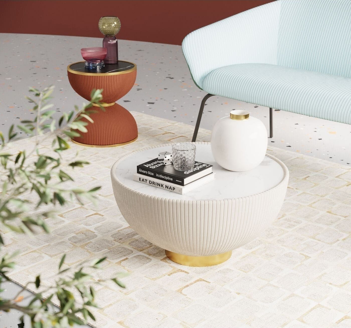 Salontafel Endless Vegas White Ø71cm Kare Design Salontafel 87130