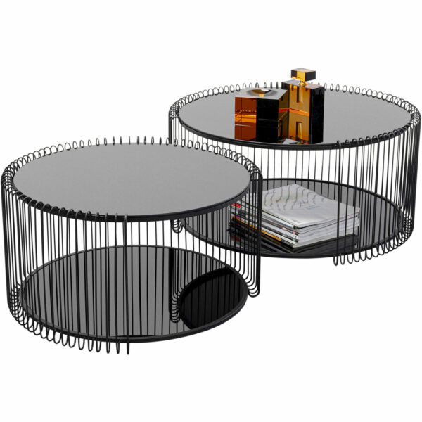 Salontafel Wire Double Black (2/Set) Kare Design Salontafel 87442