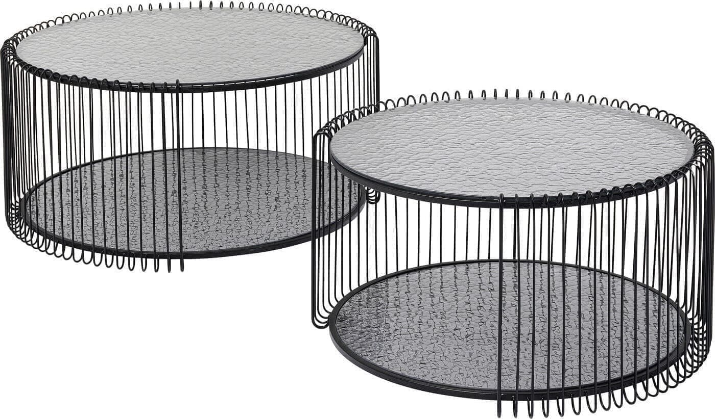 Salontafel Wire Double Black Bubble (2/Set) Kare Design Salontafel 87819